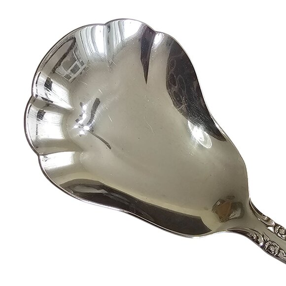Oneida Silver Brahms Shell Casserole Spoon silverplate 1980s vtg serving flatwar - Picture 4 of 8